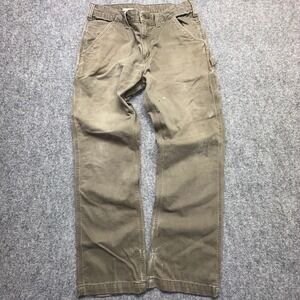 Carhartt Relaxed Fit Work Pants Green Canvas Men 34x32 RN 14806 B824 DFE